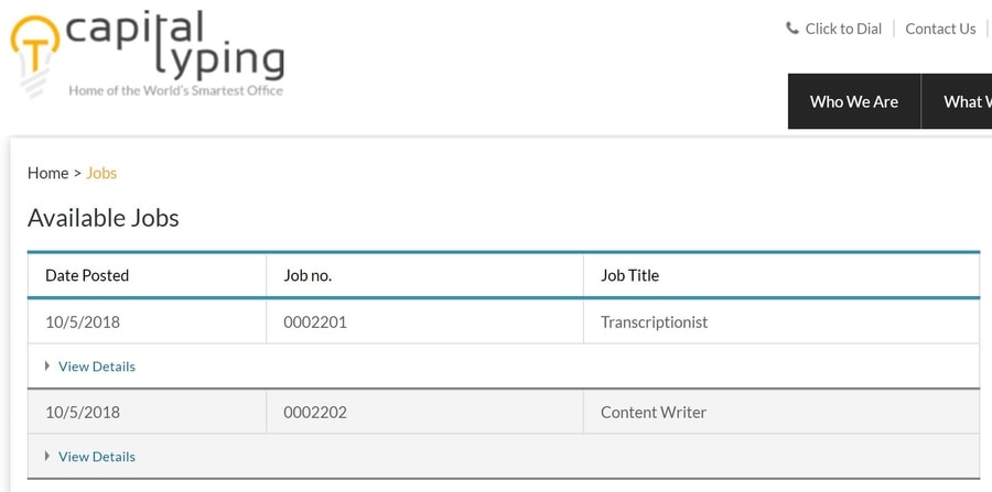 Capital Typing Data entry from home